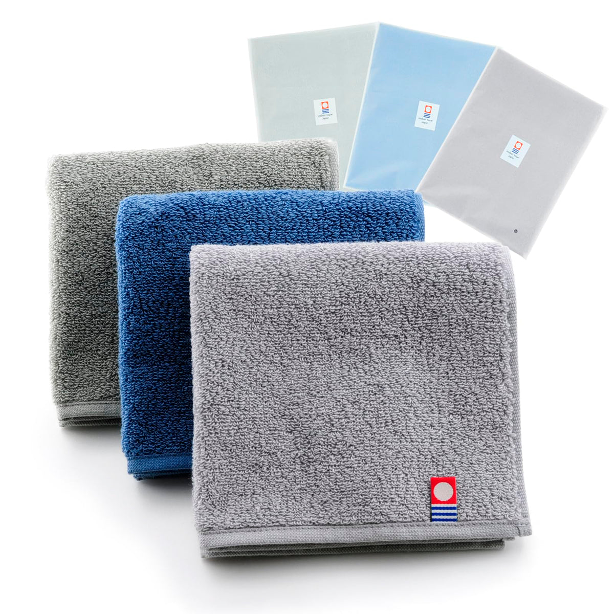 Armulabor Imabari Towel, Handkerchief, Fluffy, Durable, Large, Individually Packaged, 100% Cotton, 3 Pieces