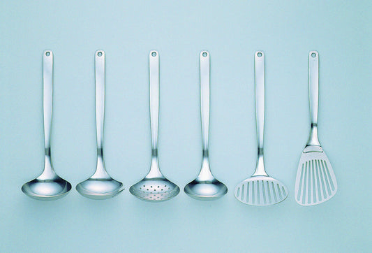 Sori Yanagi Kitchen Tool Designed Simple and Easy to Use, Tsubamesanjo Stainless Steel, Butterbeater, Turner, Skimmer, Fork Ladle, Large, Ladle M, Dishwasher Safe, 18-8 Stainless Steel