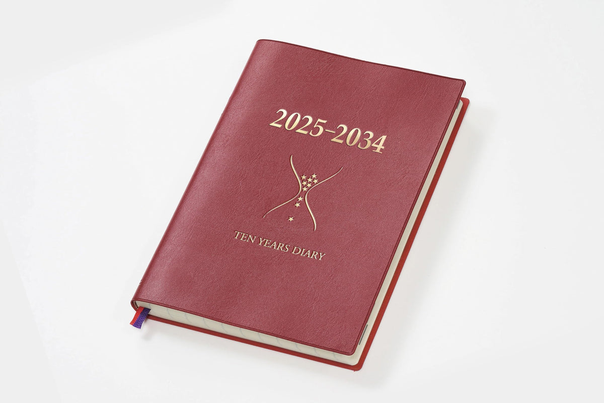 Ishihara Shuppansha N102502 Diary, 2025 Ishihara 10 Year Diary, B5, Wine Red