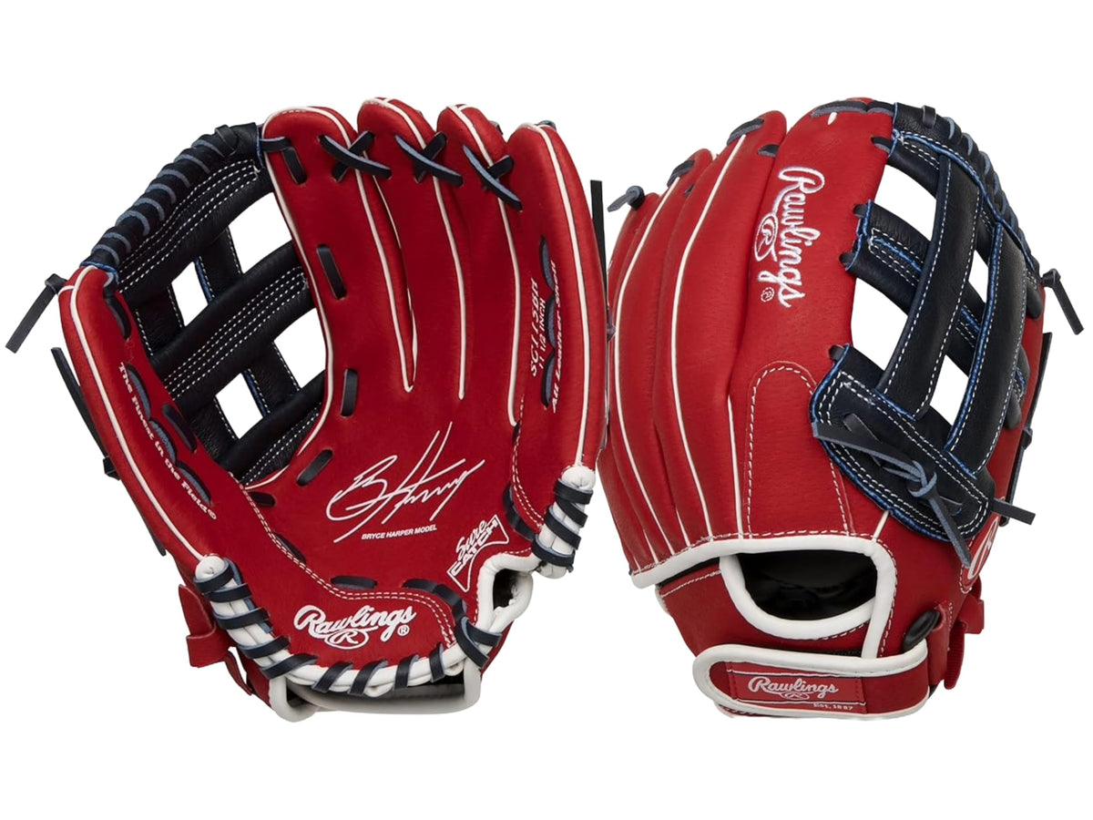 Rawlings | SURE CATCH T-Ball & Youth Baseball Glove | Right Hand Throw | 11.5" | Bryce Harper Model