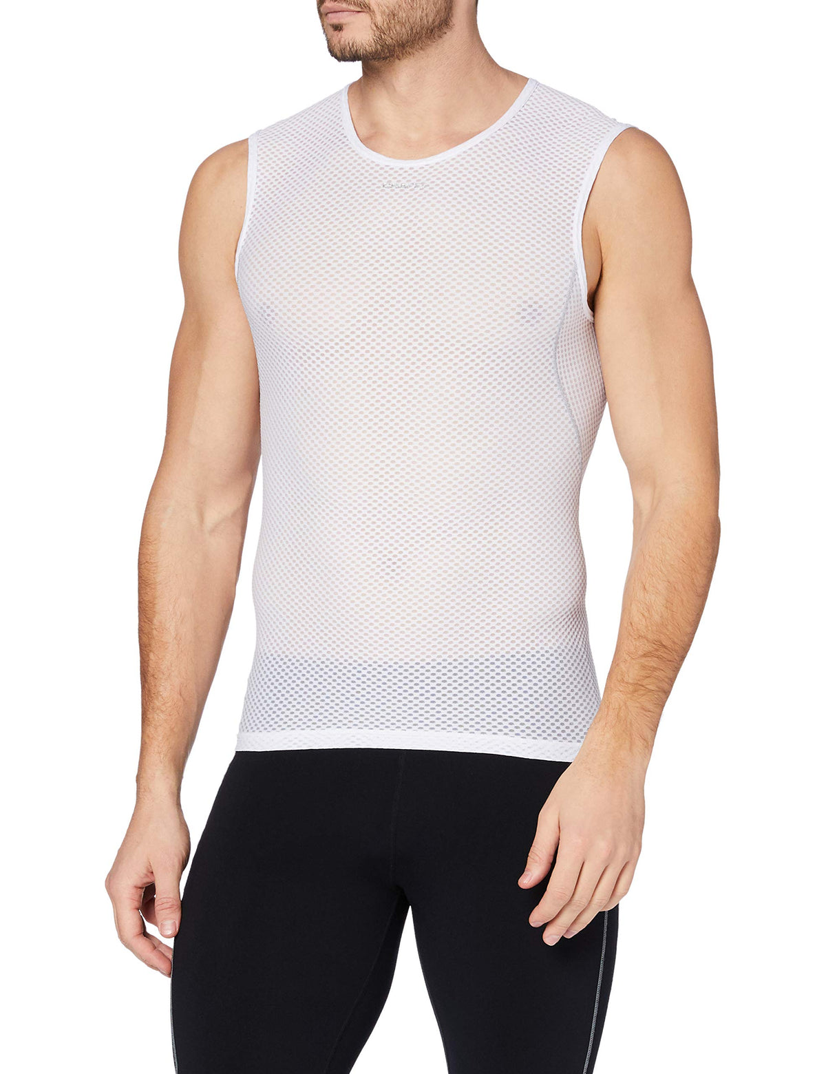 Craft Men’s Cool Mesh Superlight Summer Baselayer Sleeveless Tee - for Superior Ventilation White/Silver