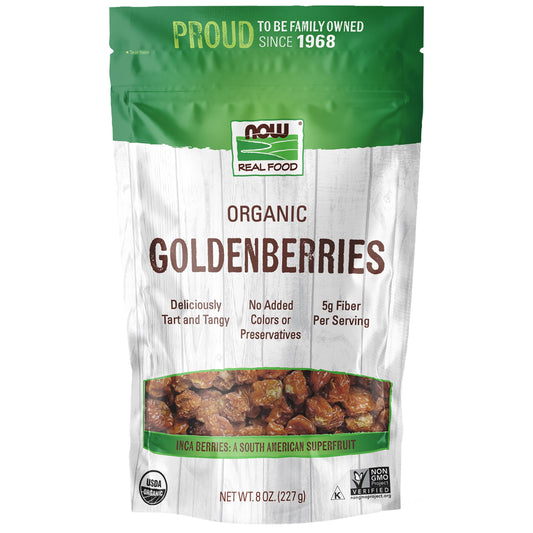 NOW Foods, Organic GoldenBerries, South American Superfruit with Fiber, Potassium, and Vitamin A, 8-Ounce (Packaging May Vary)