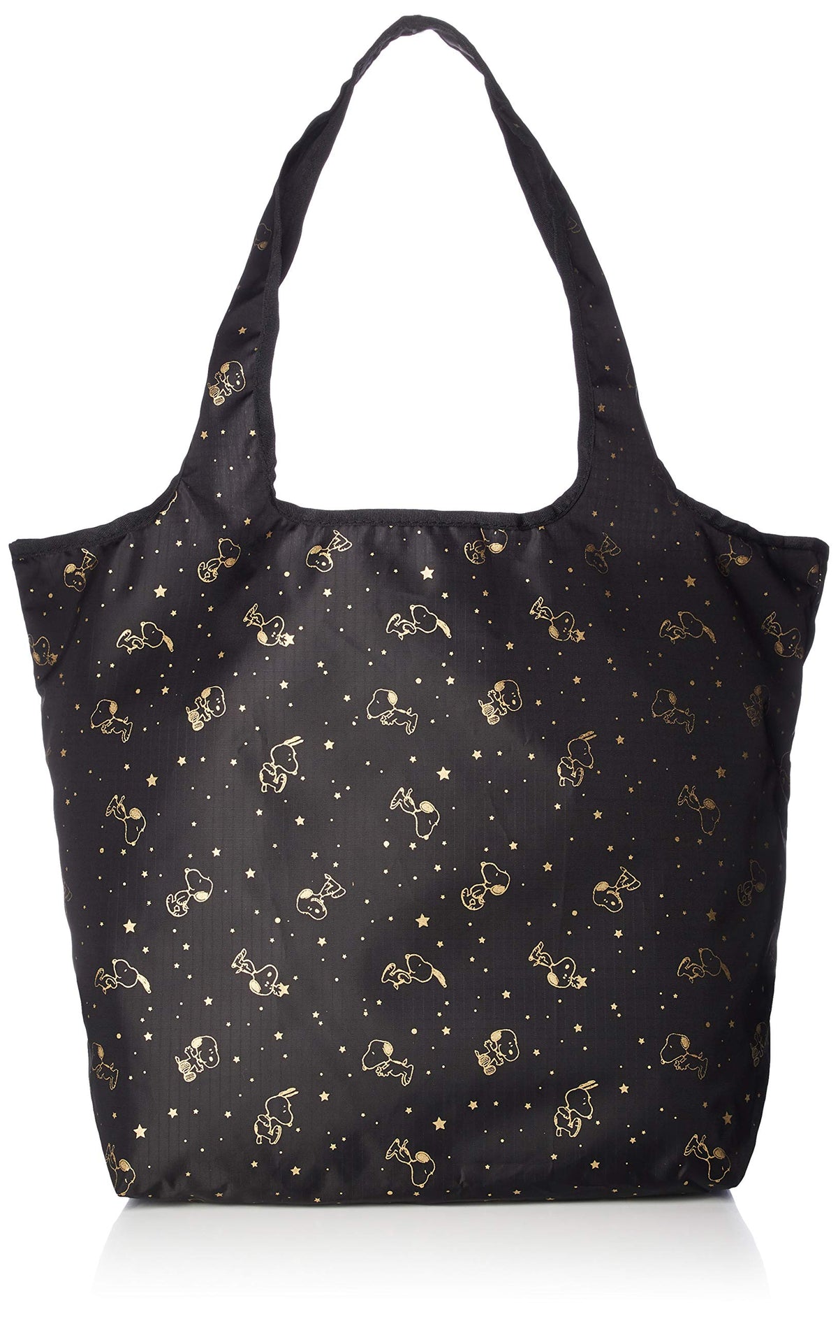 Sifle ECO0408 PN66 Character Folding Eco Bag, Snoopy Gold Star Black