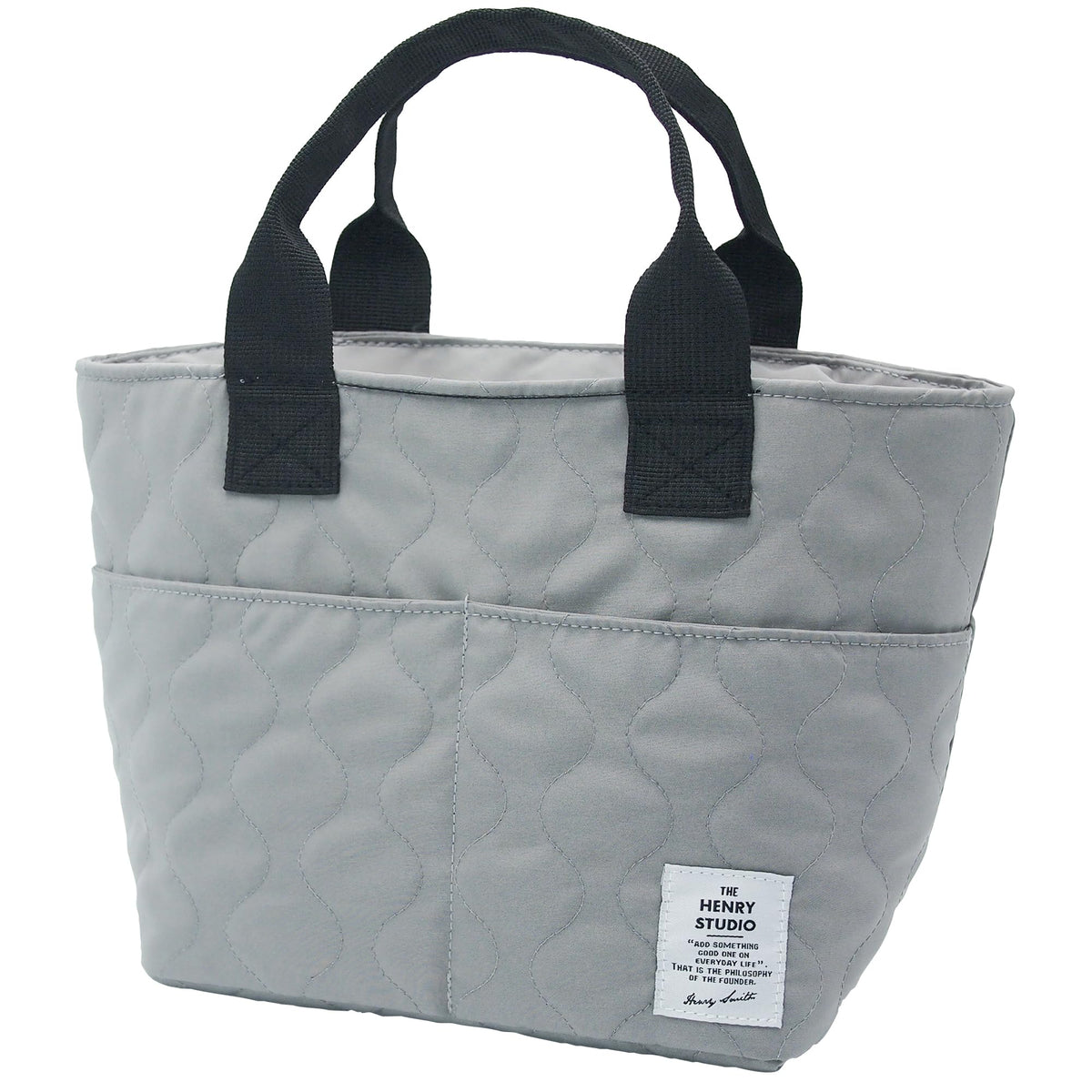 ティーライフ(Tealife) Daikai Henry Studio Quilted Lunch Tote Bag, Gray, Gray, W34/20, D14, H7.9 inches (20 cm), 321531