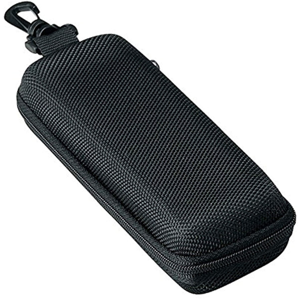 M-world Glasses Case Sunglasses Case Hard Shell with Clip Hook Zipper Closure Slim Small Square Black