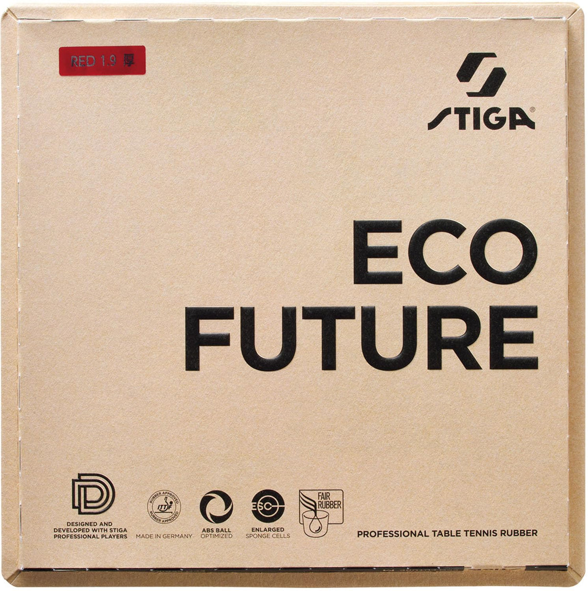 STIGA 1712190119 Table Tennis Rubber Control Grip Eco Future Black Thick Black