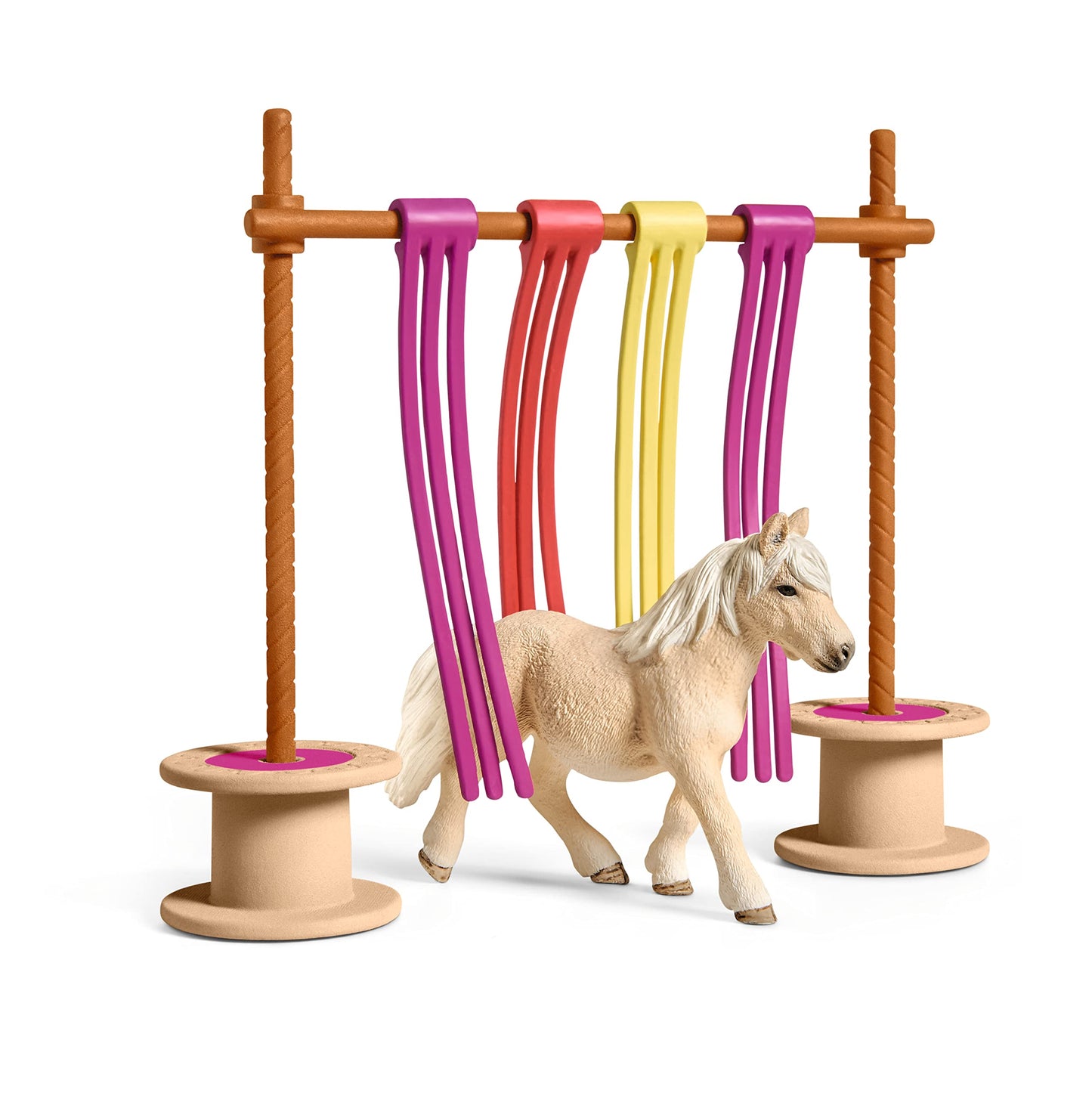 Schleich Farm World, Horse Toy for Girls and Boys, Pony Curtain Obstacle Playset with Horse Figurine 11-Piece Set, Ages 3+
