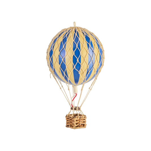 Authentic Models, Floating The Skies Air Balloon, Hanging Home Decor - 5.3 Inch Height, Historic Hot Air Balloon Model for Home Decor, Detailed Vintage Decorations to Hang from Ceiling - Blue