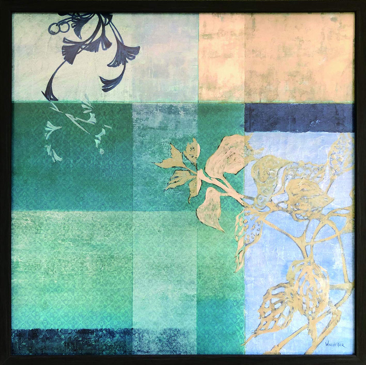 美工社 Bikosha IWI-61651 Art Frame/Modern Contemporary Blue 20" Square Winchester 20" x 20"