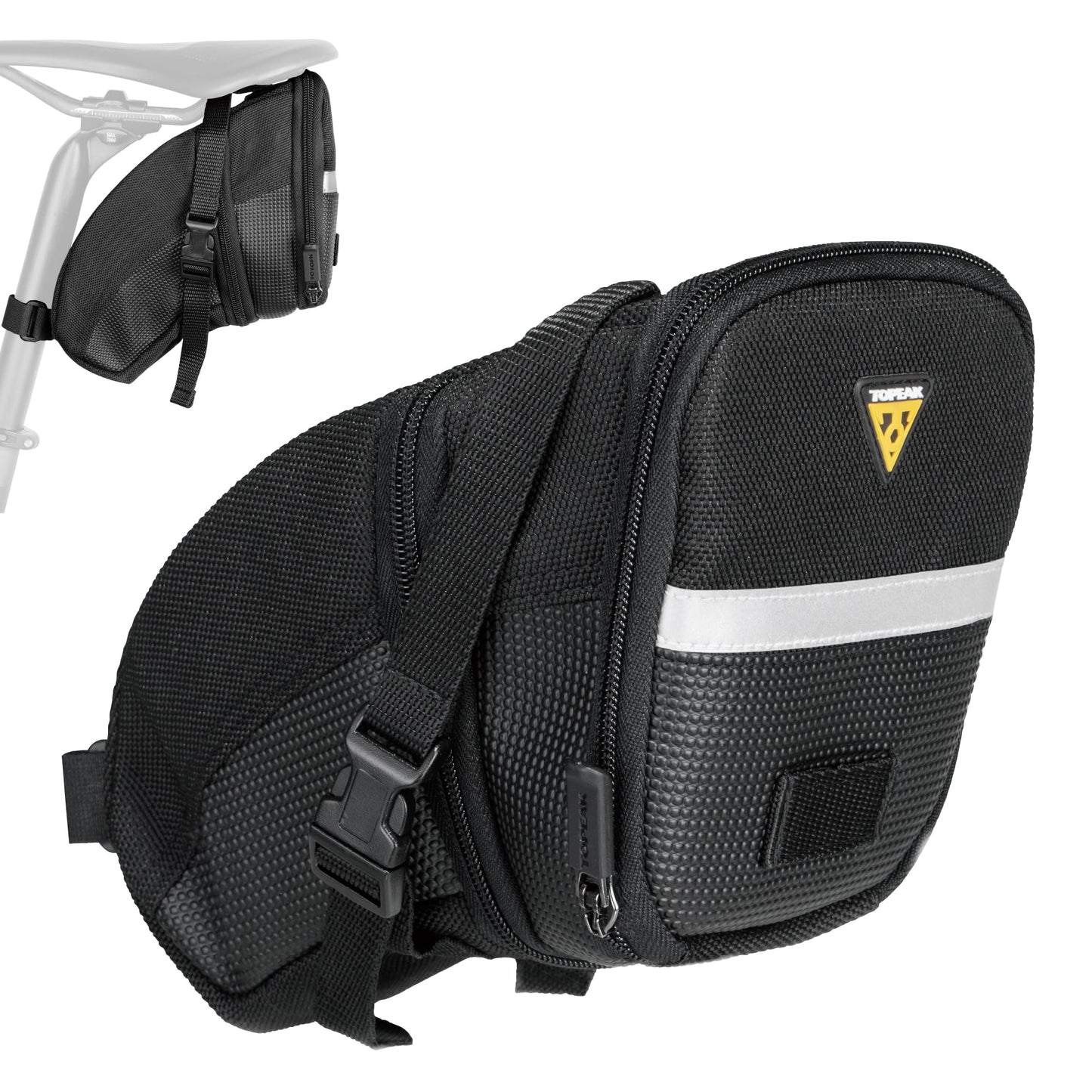 Topeak TC2262B Aero Wedge Pack with Strap Mount, Large , Black