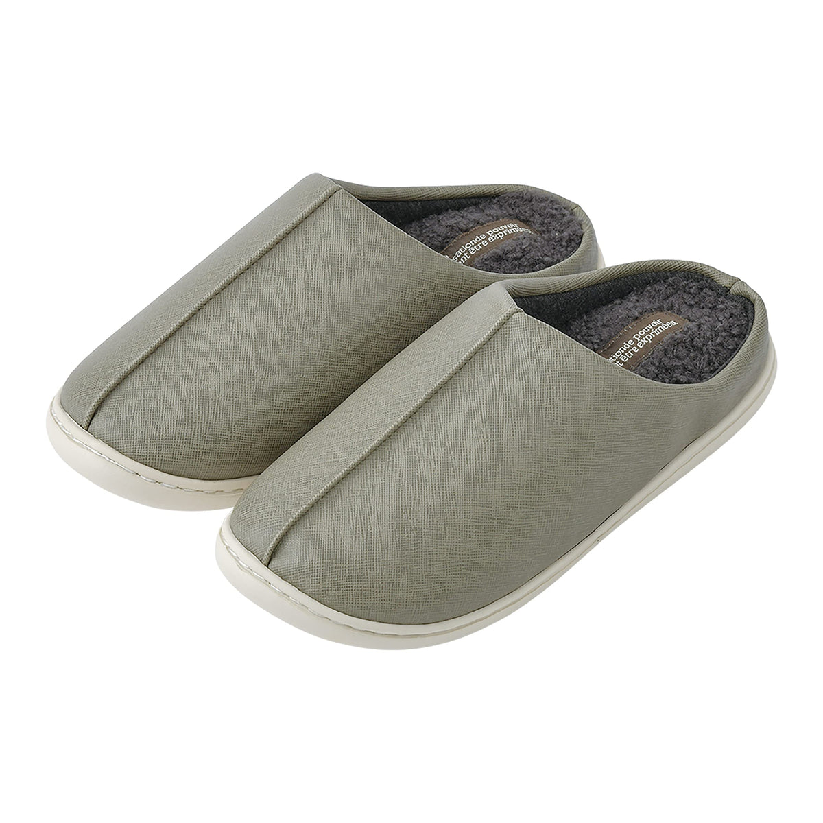 Livheart 92911-78 Room Shoes, Nouvel Luxe, Khaki, Size L, 9.8-10.6 inches (25-27 cm), Removable Insole, Boa