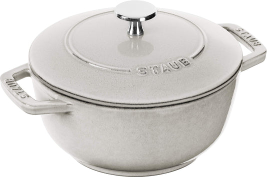 Staub Wa-NABE 40501-477 Wanabe Campagne M, 7.1 inches (18 cm), Double Handed, Cast Enamel, Pot, Rice Cooking, 2 Cups, Induction Compatible