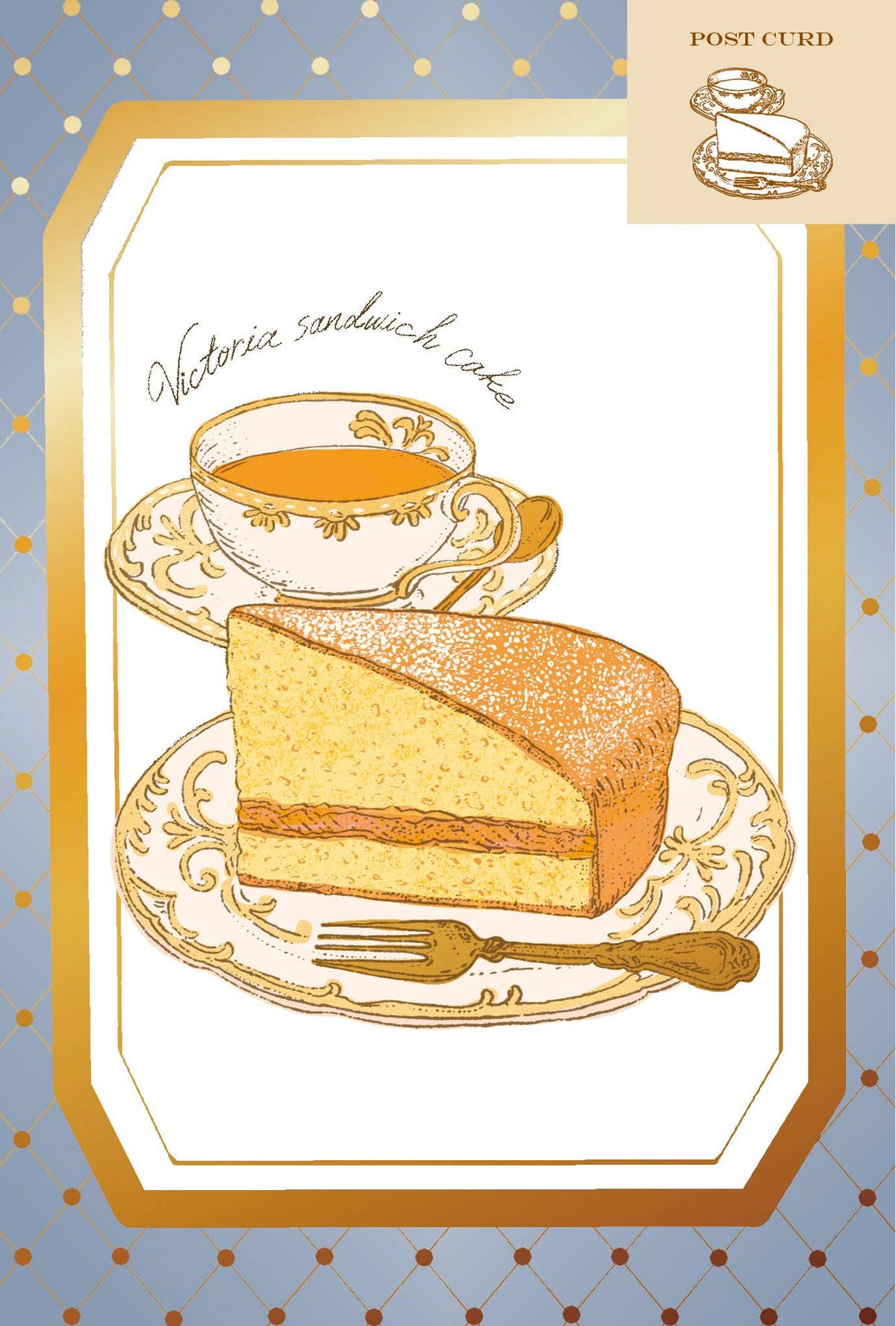 Furukawa Paperwork Greeting Card Foil Embossed Postcard Inoue Painting Victoria Cake HJ115