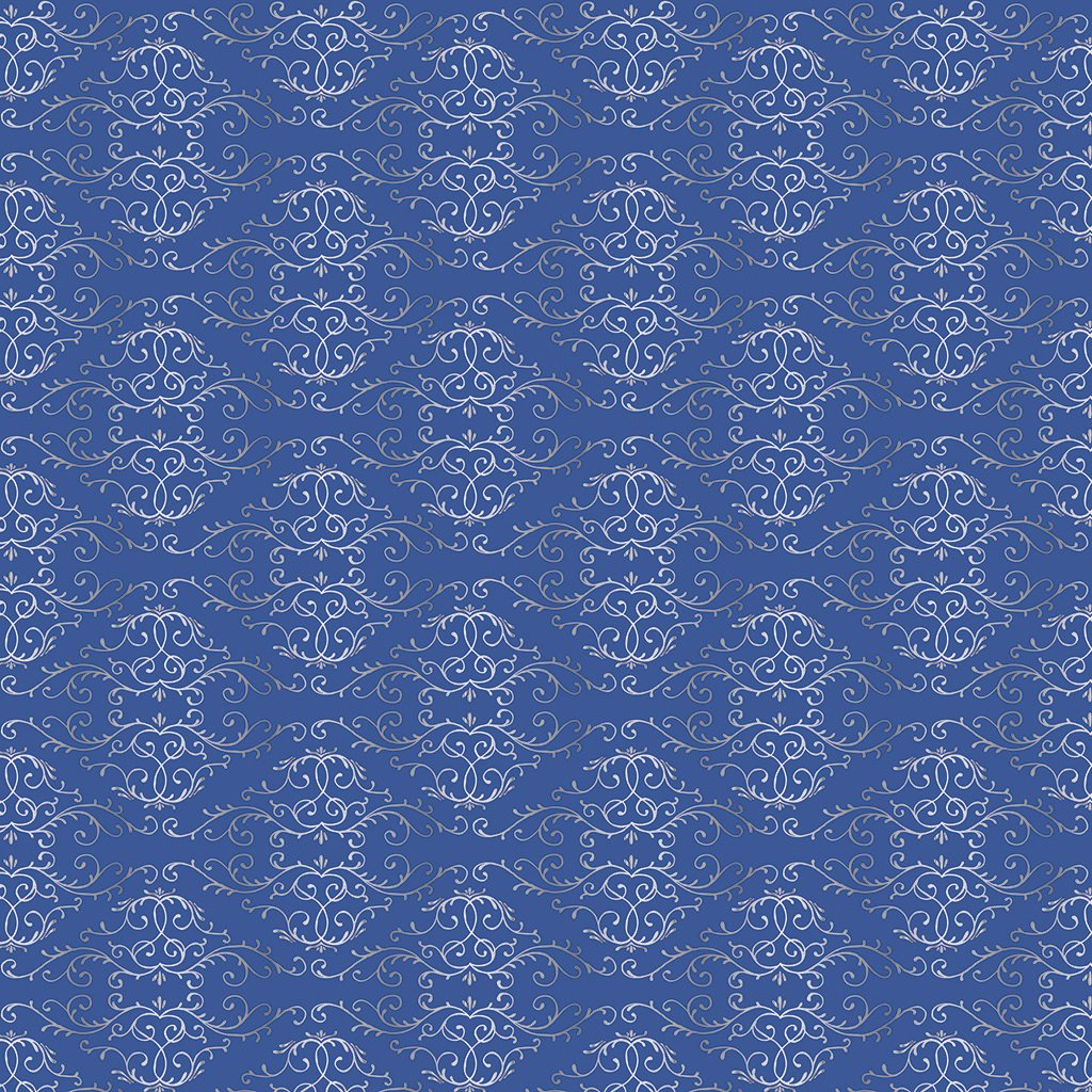 American Crafts Specialty Paper 12 Pack of 12 x 12 Inch Foil Blue Vines, 12 Piece