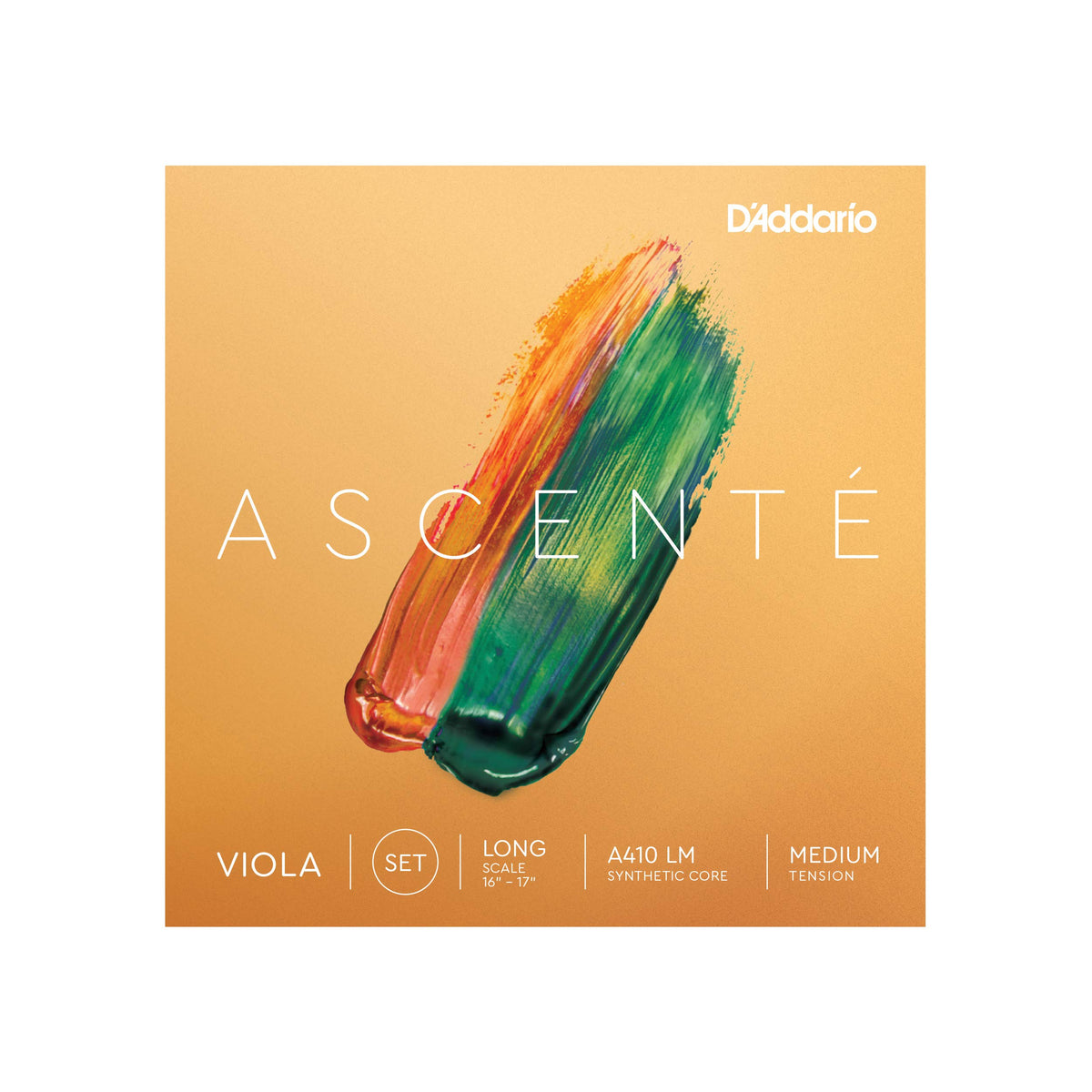D'Addario Ascenté Viola Strings - A410 LM - Medium Tension - Full Set - Long Scale