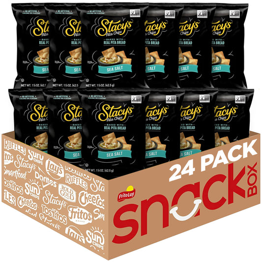 Stacy’s Pita Chips, Sea Salt, No Artificial Colors or Flavors, 1.5 Oz (Pack of 24)