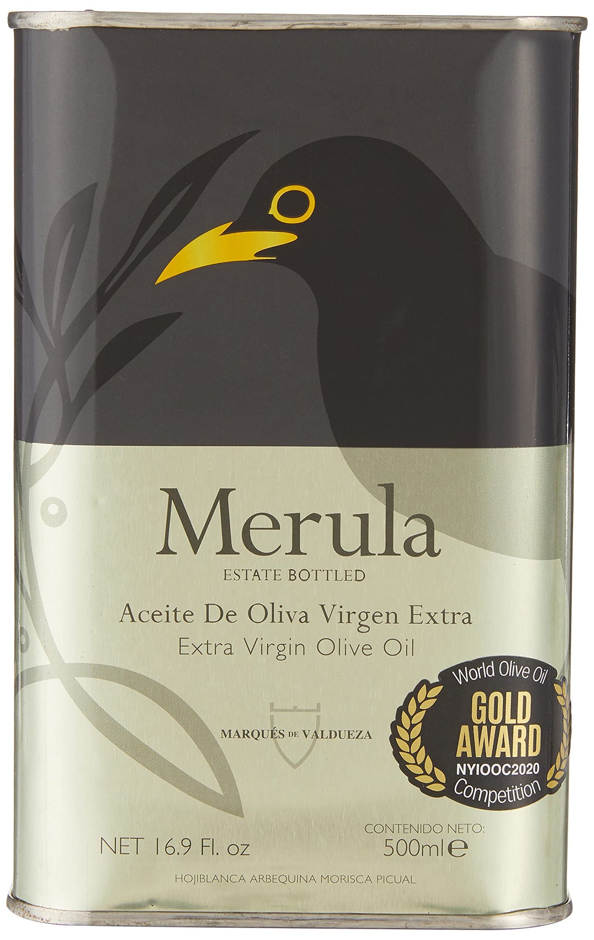 MERULA Spanish Extra Virgin Olive Oil, 500 ML