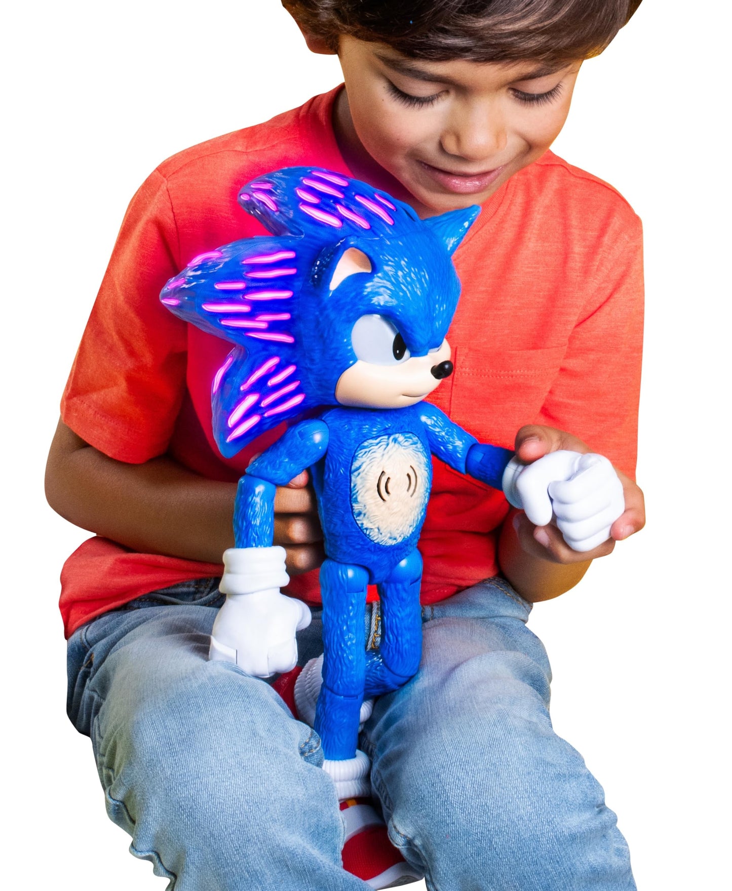 Sonic the Hedgehog 3 Ultimate Talking Sonic 12-Inch Figure, Features 30+ Iconic and Humorous Phrases and Sounds from the Movies, Light-Up Eyes and Quills