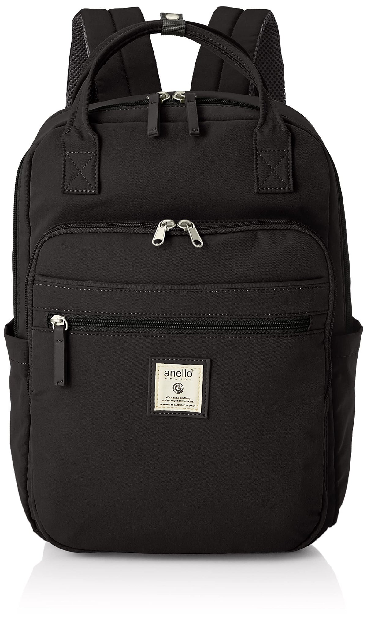 Anello Grande GTM0331 Square Backpack, A4, PC Storage, 10 Pockets, black (black 19-3911tcx), One Size