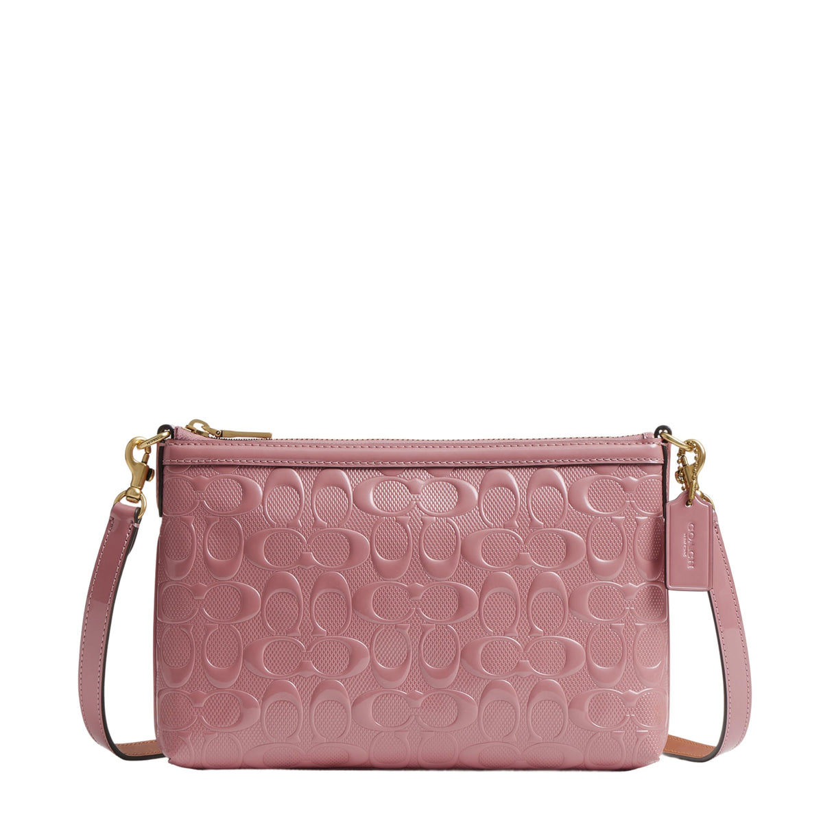 COACH Women's Legacy Zip Top Crossbody Bag In Signature Leather Dusty Pink One Size