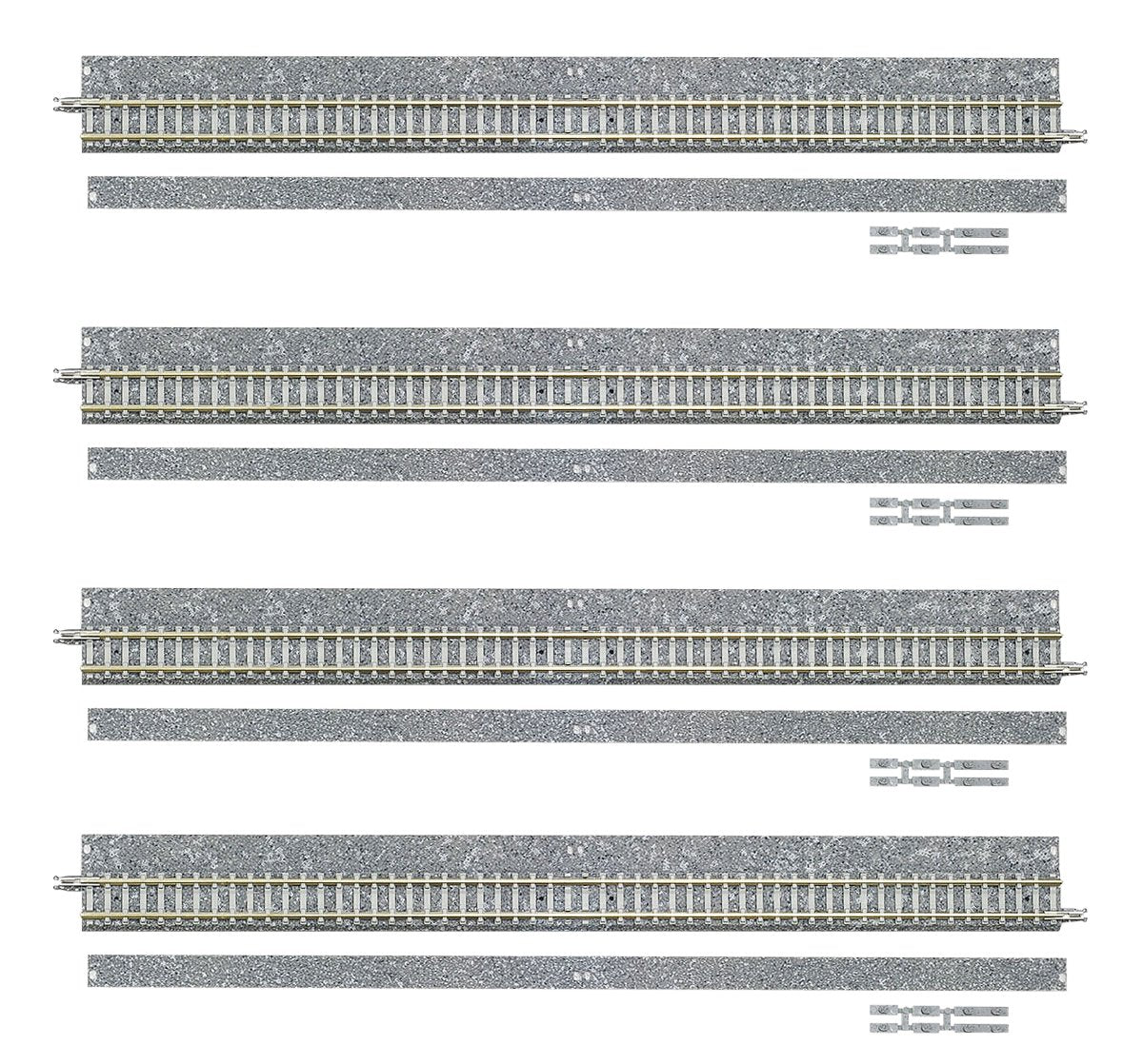 TOMIX N Gauge 1767 Wide PC Rail S280-WP (F) (for Point Branch) (Set of 4)