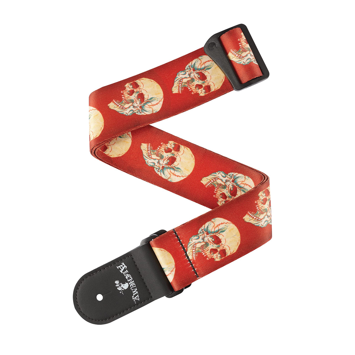 D'Addario Alchemy Guitar Strap, Live Life Skull, 50AL08