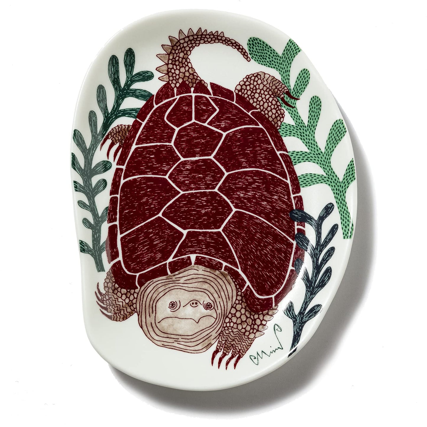 Kusubashi Mon Ori Morita MiW M-68388-00-2 Small Plate, Meadow Turtle, Made in Japan