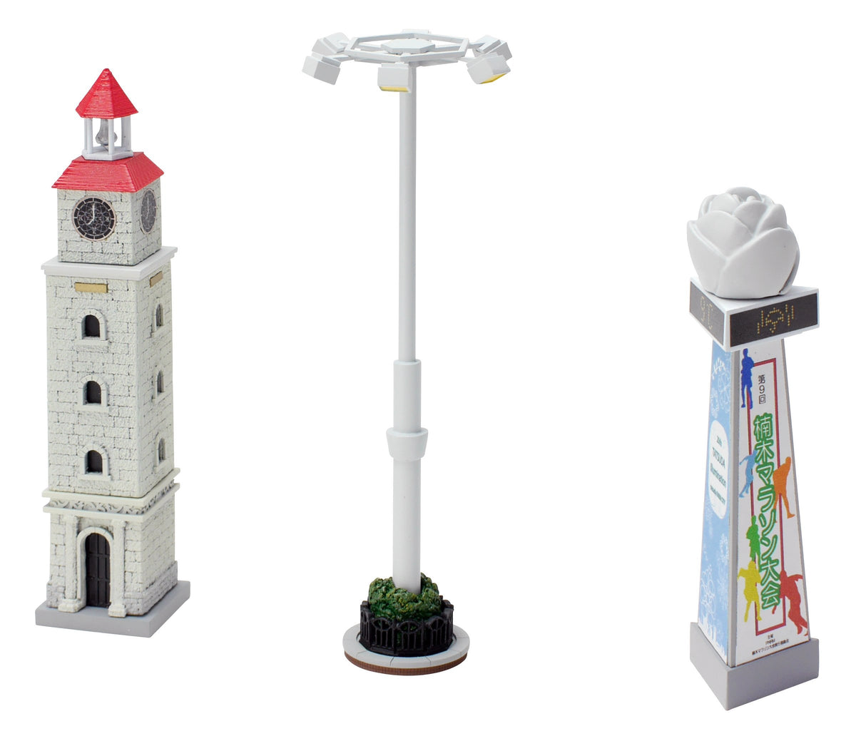 TomyTEC 261988 – Train Station Ausschmückung Advertising Tower Clock Tower, Mast