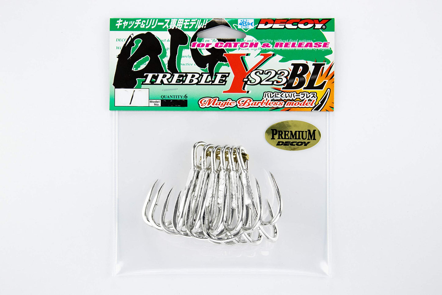 Decoy Y-S23 BL Treble Hook Heavy Duty Barbless Big Size 10/0 (0137)