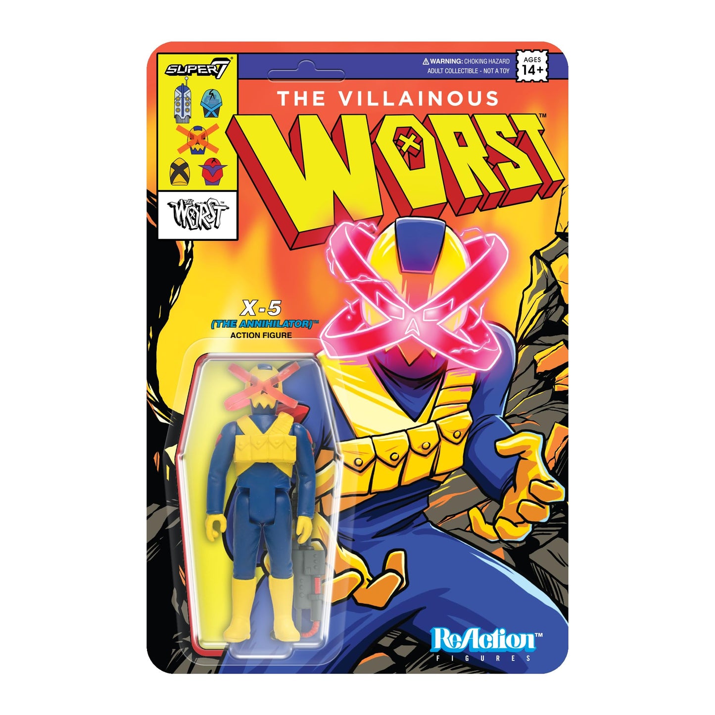 Super7 The Worst X-5 (The Annihilator) Mutant Team - 3.75" The Worst Action Figure with Accessory Collectibles and Retro Toys