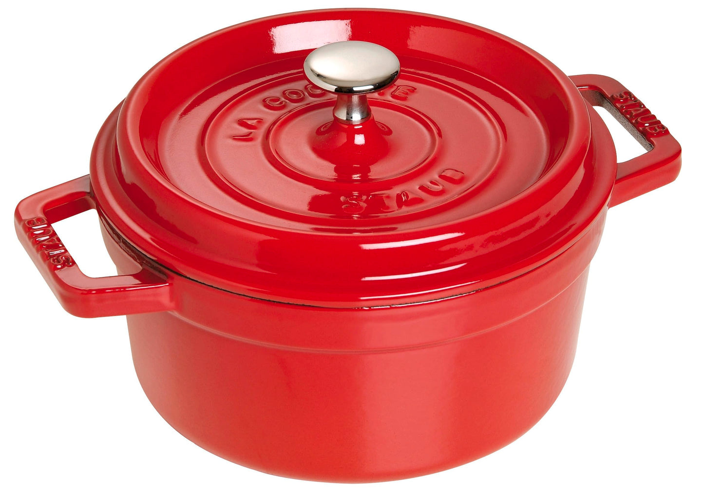 Staub Staub La Cocotte Round 40509-825 Pico Cocotte Round Cherry 8.7 inches (22 cm) Both Handed Casting, Enameled Pot, Induction Compatible