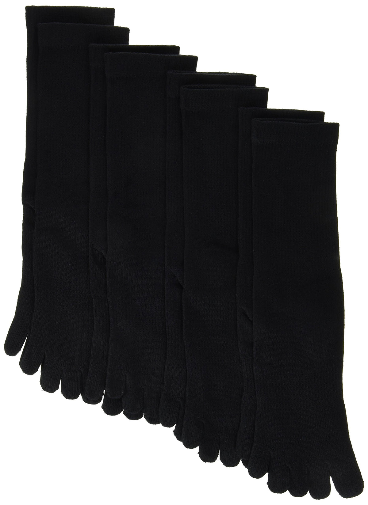 Senshu 6539 Five Toe Socks, Black, 4-Pack