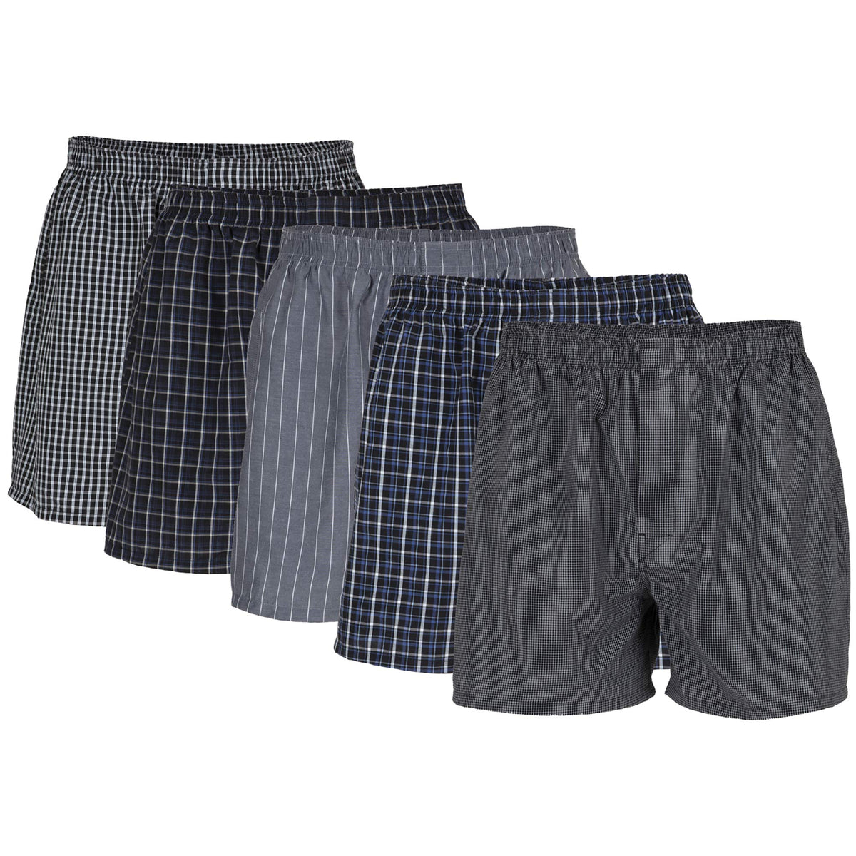 Gildan Men's Underwear Boxers, Multipack, Black Stripe Assorted (5-Pack), Large