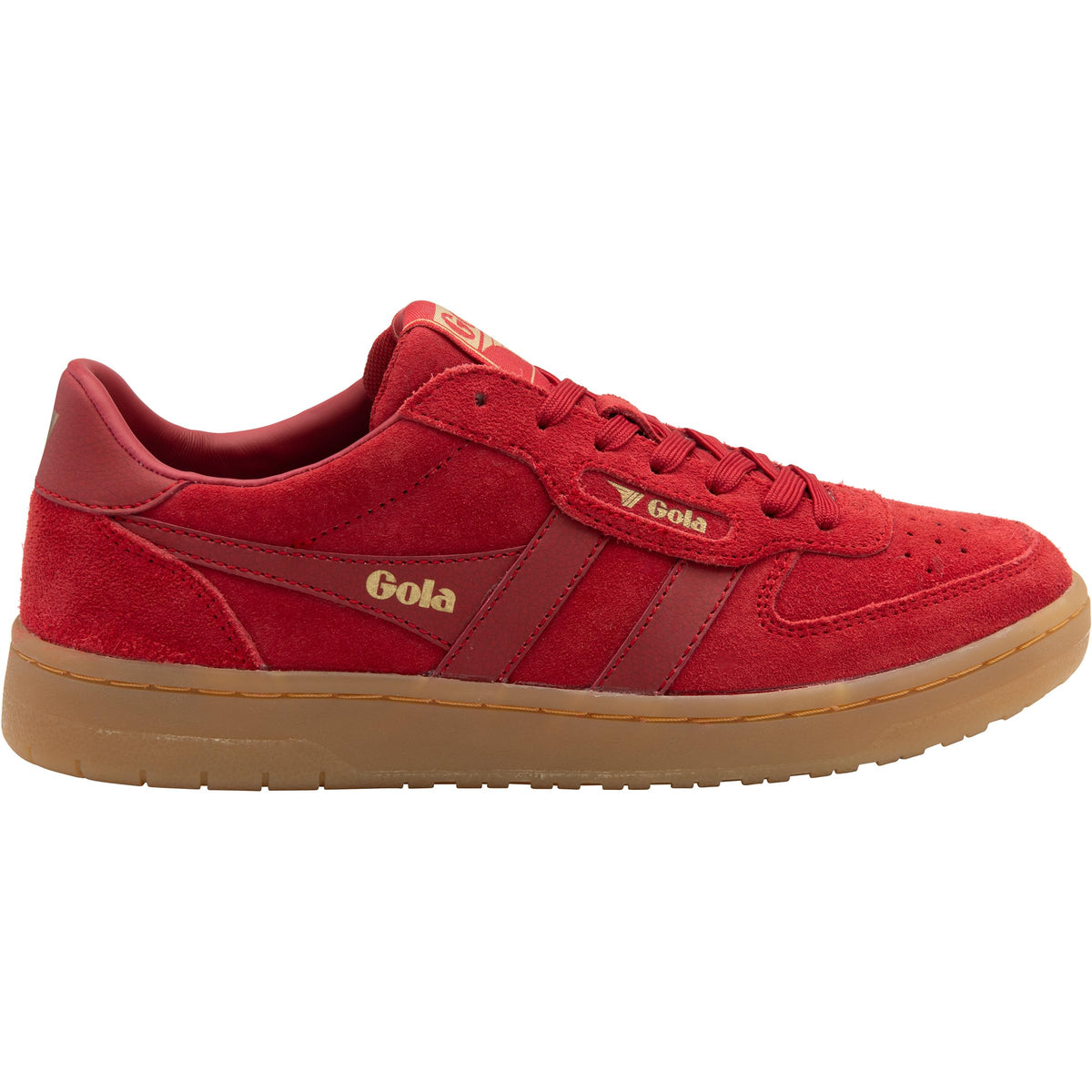 Gola Womens Hawk Suede 86, Red/Gum, 7.5, Medium