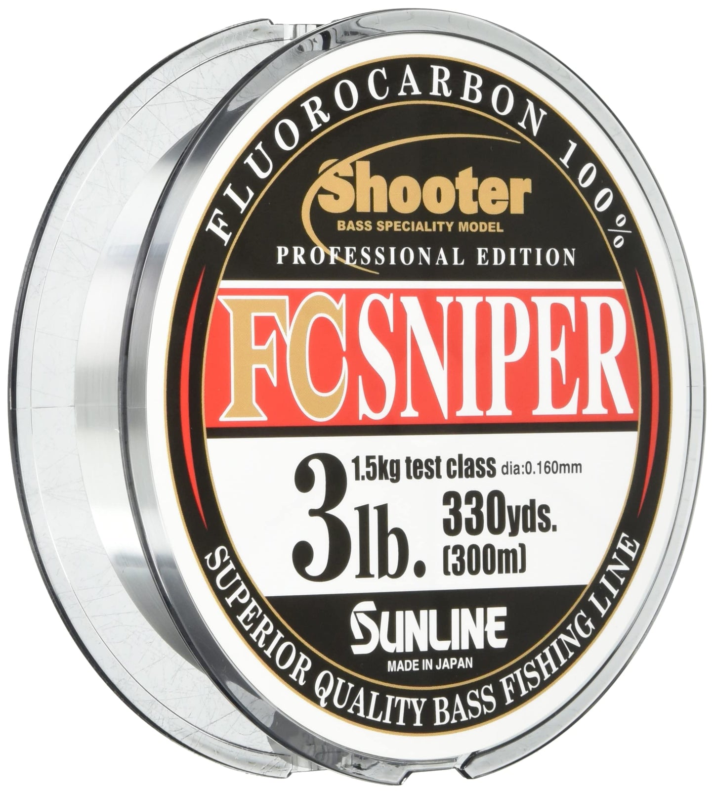 SUNLINE Fluorocarbon Line Shooter, Sniper, 984.1 ft (300 m), 3 lbs, Natural Clear