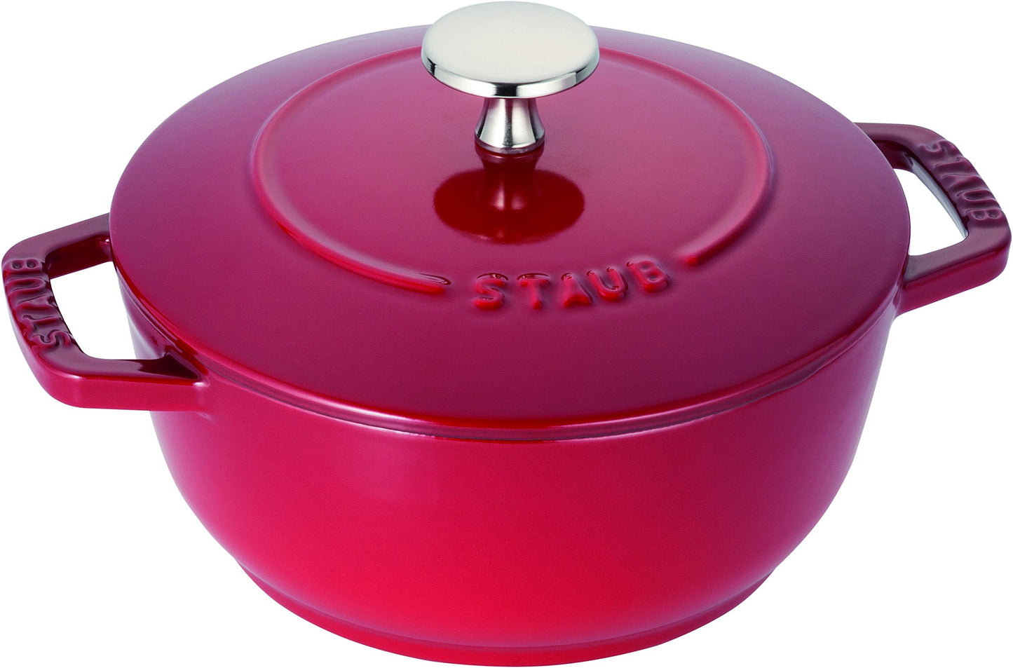staub Wa-NABE 40501-003 Wanabe Cherry S 6.3 inches (16 cm) Two-Handed Casting, Enameled Pot, Rice, Induction Compatible, Japanese Authentic Product