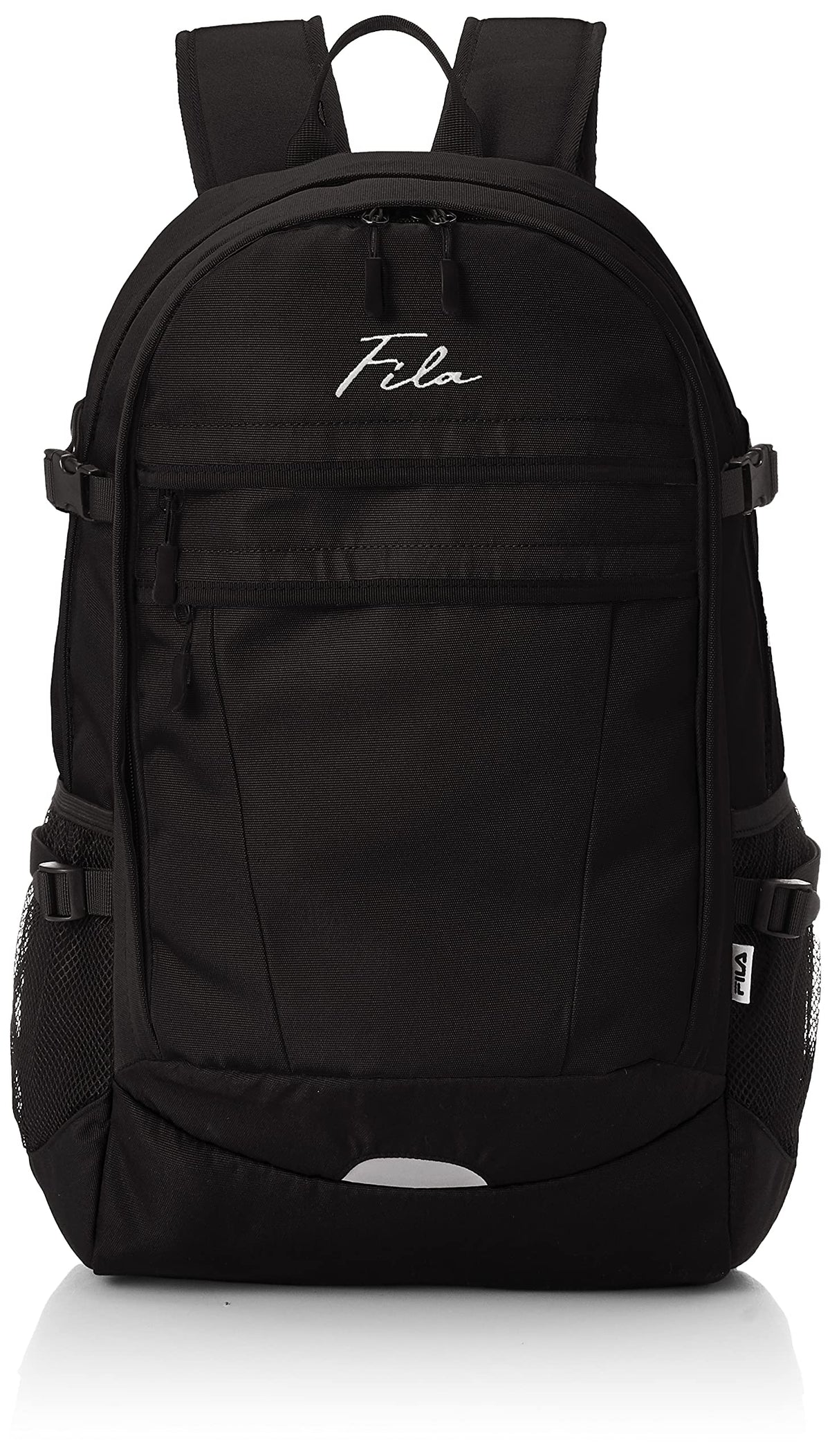 Fila FM2321 Cursive Embroidered Large Capacity Large Backpack - black