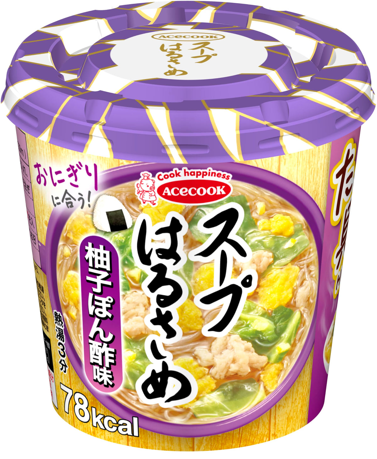 ACECOOK Instant Harusame(Cellophane noodle) Soup, Yuzu-ponzu(Japanese citrus seasoned soy sauce), 1.1oz x 6 cups(for 6 servings) [JAPAN IMPORT]