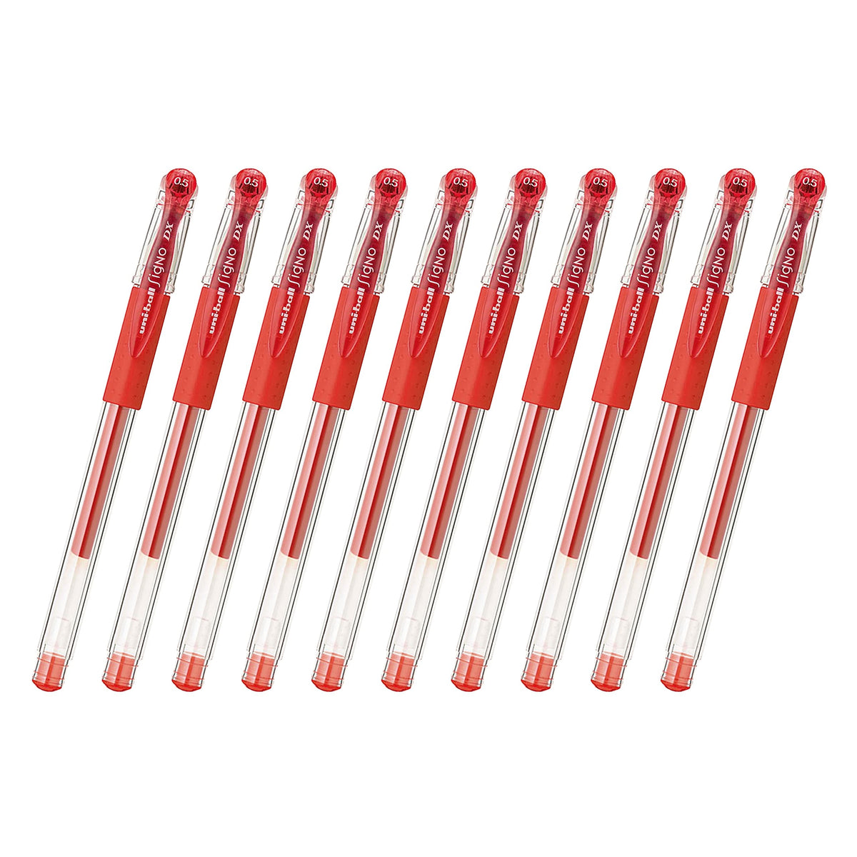 Mitsubishi Pencil Uni-Ball Signo UM15105.15X10 Gel Ballpoint Pen, 0.02 inches (0.5 mm), Red, Set of 10