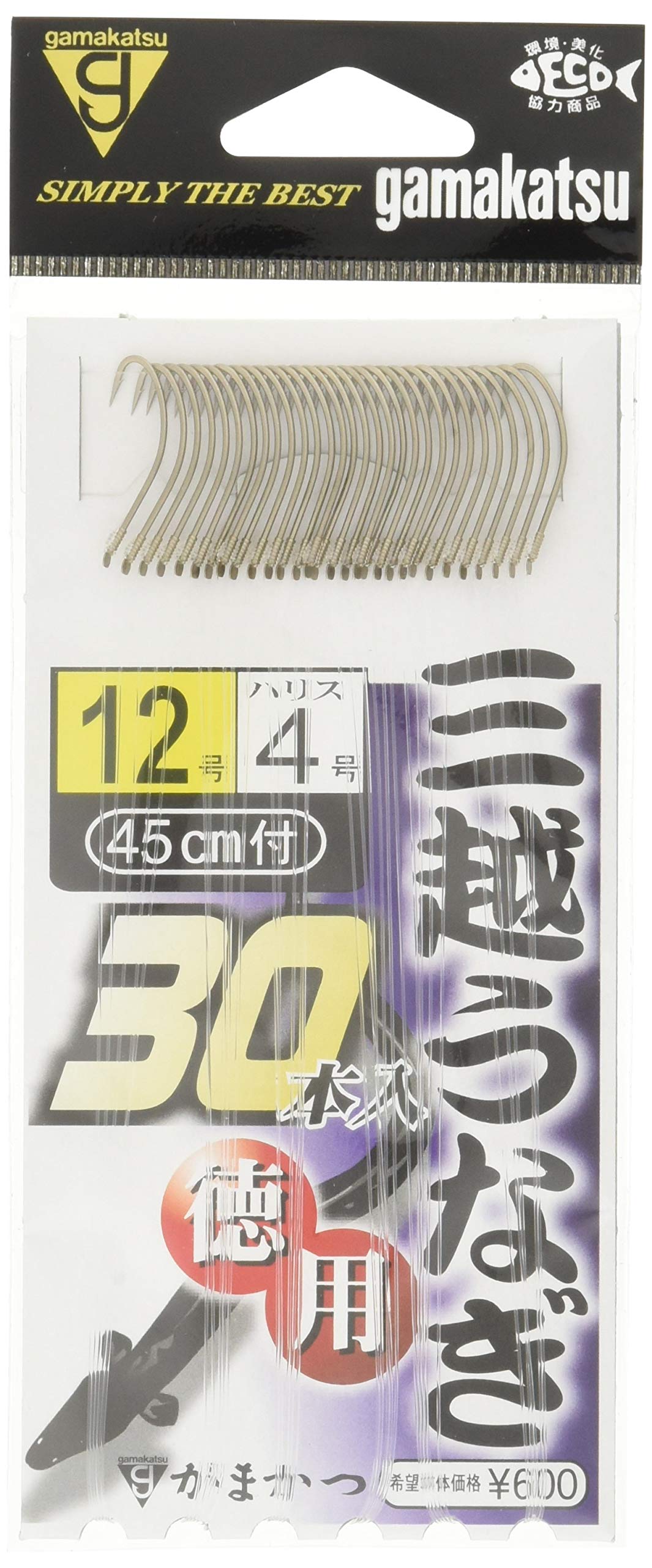 Gamakatsu 11547 EEL Needles, Mitsukoshi EEL (Thread Included) No. 12, Harris No. 4, 30 Pieces, Brown