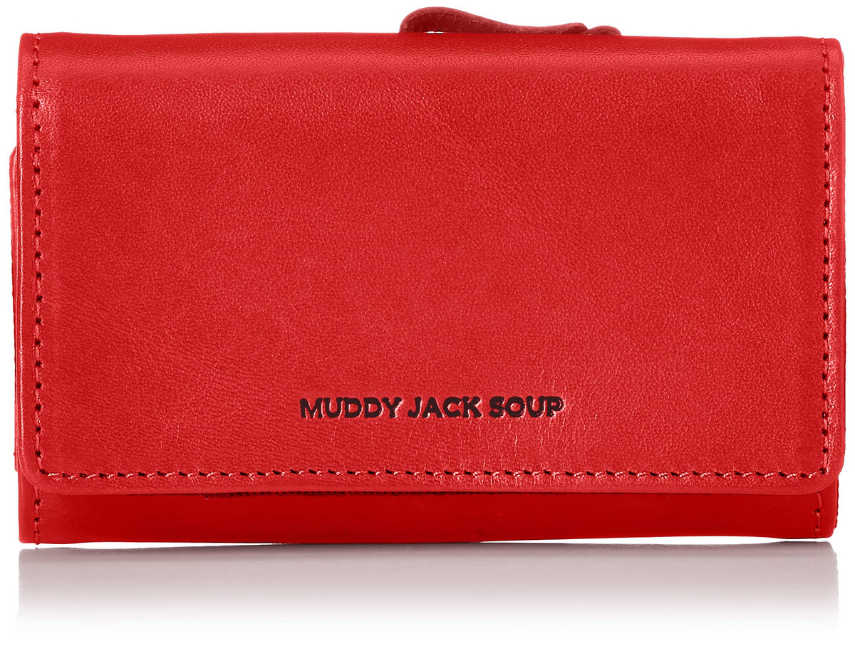 Maddijak Soup COLORS No.86018 Key Case, Genuine Leather, Men's, Women's, Cowhide Leather, Nadaya, Tri-Fold Keychain, Red