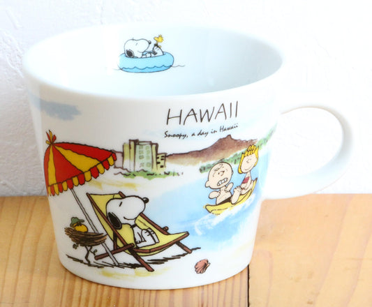 PEANUTS(ピーナッツ) Snoopy World Travel Mug, Hawaii, Capacity: Approx. 12.5 fl oz (370 ml), Mug 3870039