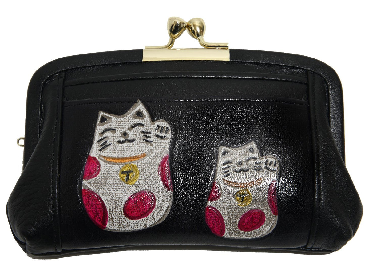 Maki Cat Shokigawa Dyeing Archaic Dyed Cowhide Wallet Made in Japan - -