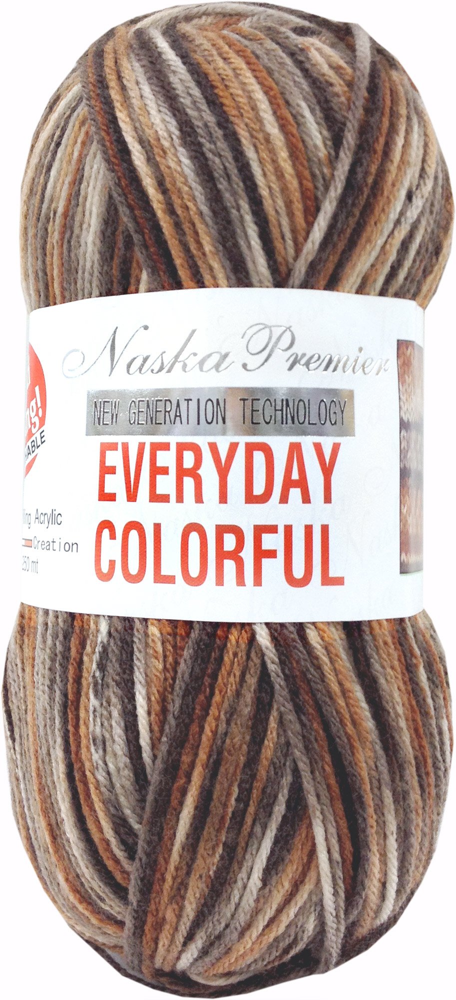 Naska Premier Everyday Colorful Yarn Chunky Col. A 316 Brown G Approximately/250 m N – 57