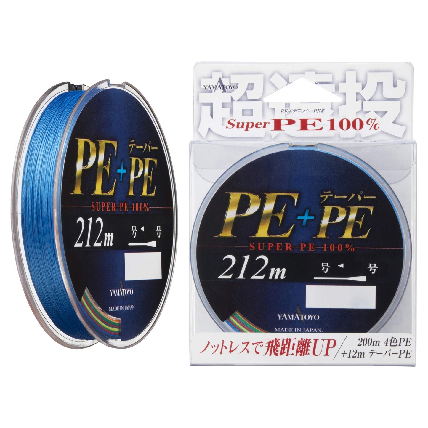 YAMATOYO PE + taper PE (25m ~ 4 colors ~ 2 + PE taper 12m Orange) 0.8 & lt; 7