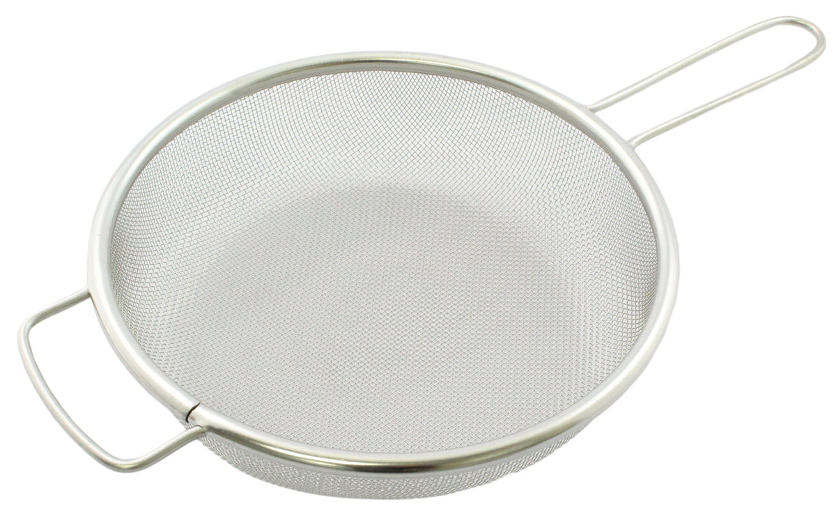 Nichinichi Tool One Hand Colander for Frying Pans, Boiling Colander, 8.7 inches (22 cm), Stainless Steel, Made in Japan, Dishwasher Safe, Silver