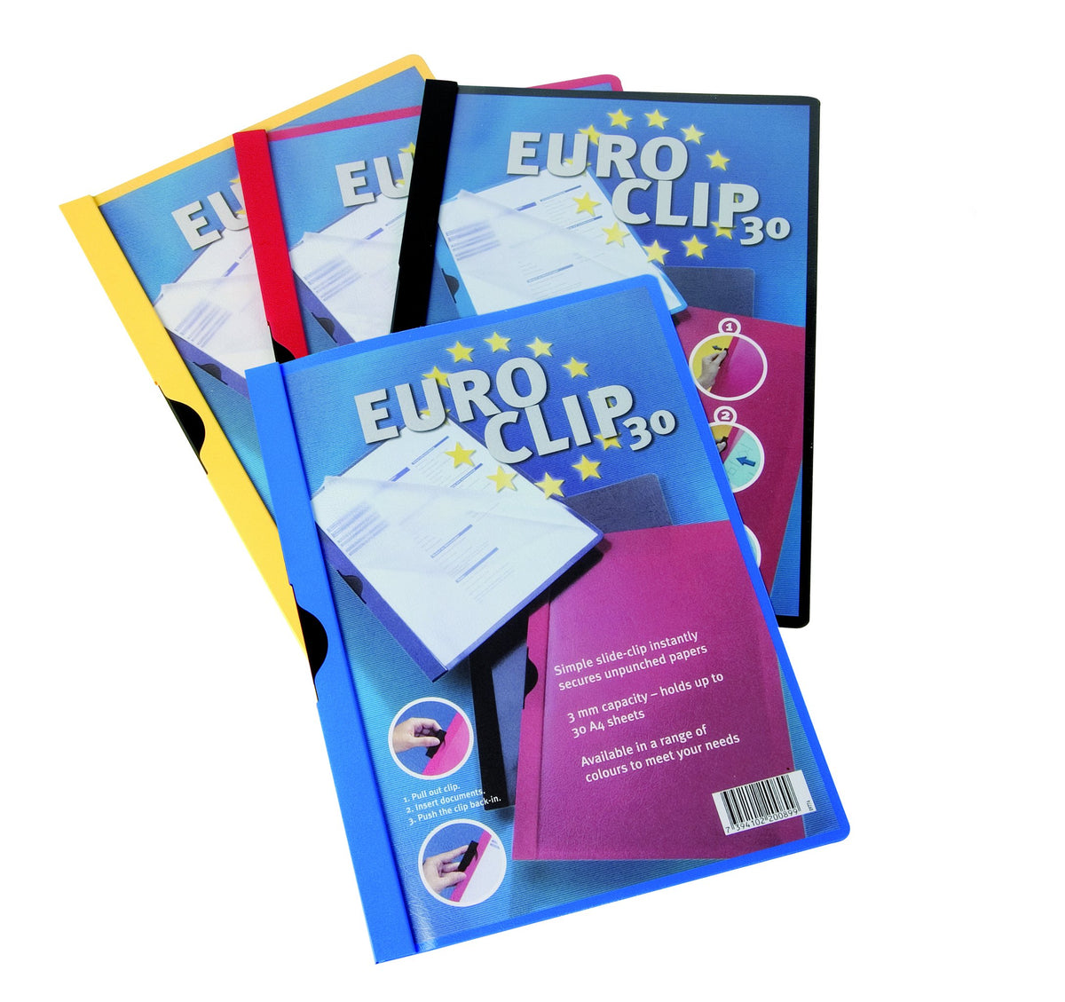 Durable Euroclip Files with Clear Front Cover - Dark Blue (25 Pack)