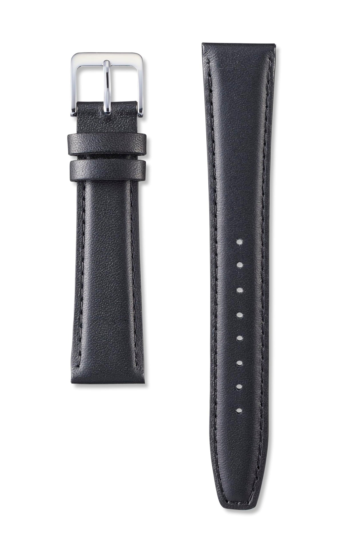 Seiko Watch, Commercial Band, Genuine Cowhide Leather, Smooth, Fillet, Water Repellent, Men's, Black, かん幅：17mm, Luxury