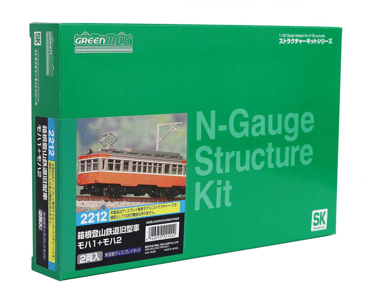 Greenmax N Gauge Hakone Mountaineering Railway Former Moha 1+ Moha 2 Unpainted Display Kit 2212 Railway Model Train