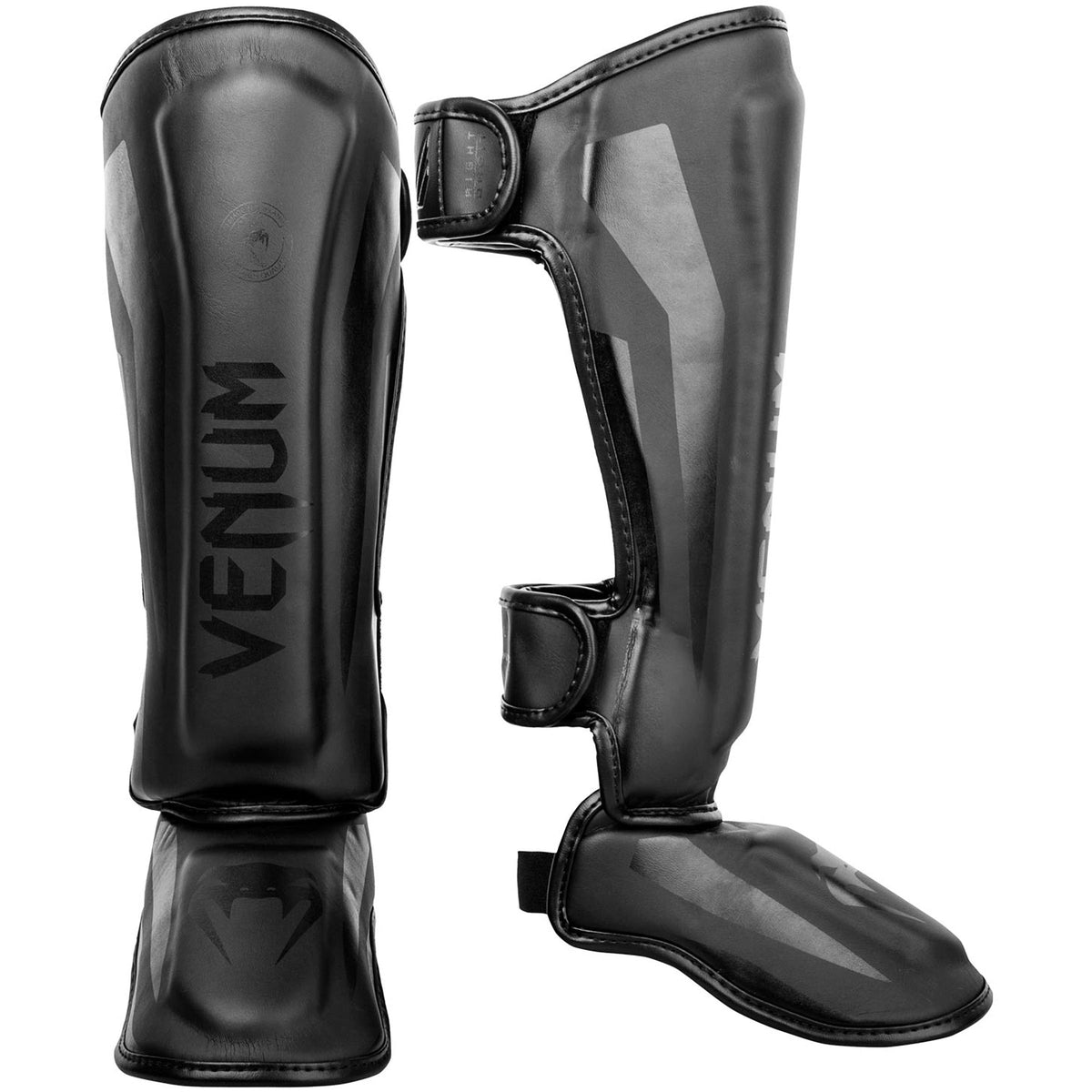 Venum Kids Elite Shinguards, Matte/Black, Large (9-11 Years)